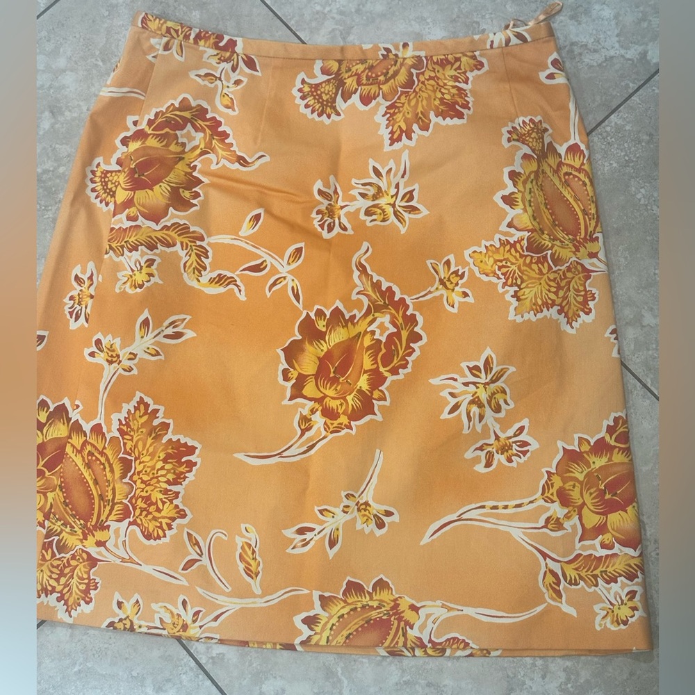 Valerie Stevens Orange Pencil Skirt Knee-Length Resort Wear